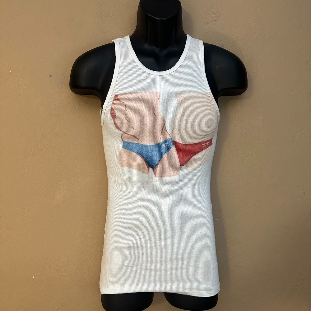 LASC Men in Speedos Tank Top Large skintight Gently worn Coco Cay Bahamas